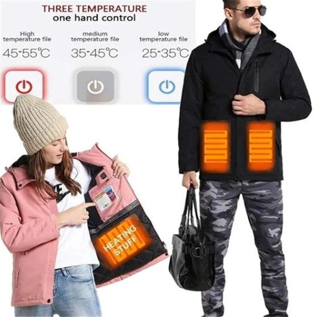 Зимняя мужская куртка с тремя скоростями и контролем температуры, мужская куртка с usb-зарядным аккумулятором, Chaqueta De Calentamiento