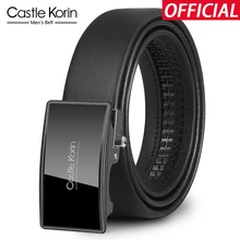 Men's belt leather automatic buckle retro alloy wear-resistant mirror buckle head 100-130cm soft belt body business men's belt