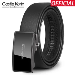 Men's belt leather automatic buckle retro alloy wear-resistant mirror buckle head 100-130cm soft belt body business men's belt