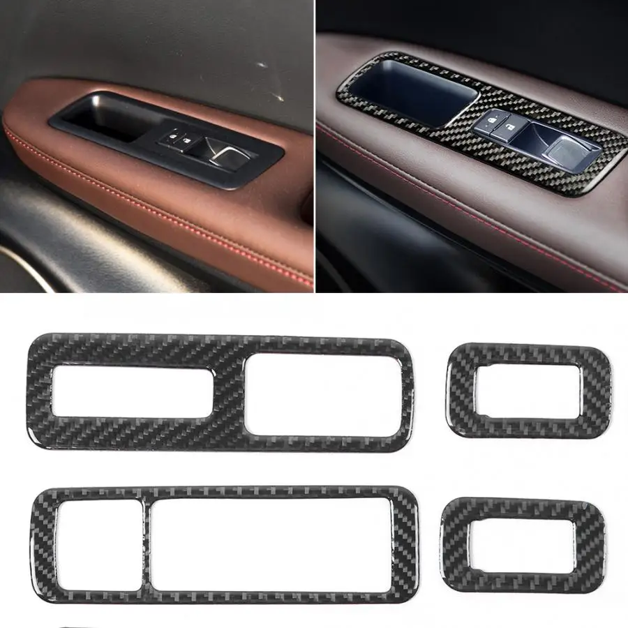 4 шт. наклейки на стеклоподъемник из углеродного волокна для Lexus RX300 270 200T 450H 2016 2017