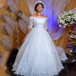 E JUE SHUNG белые винтажные кружевные аппликации бальное платье Свадебные платья полупальто свадебные платья невесты платья