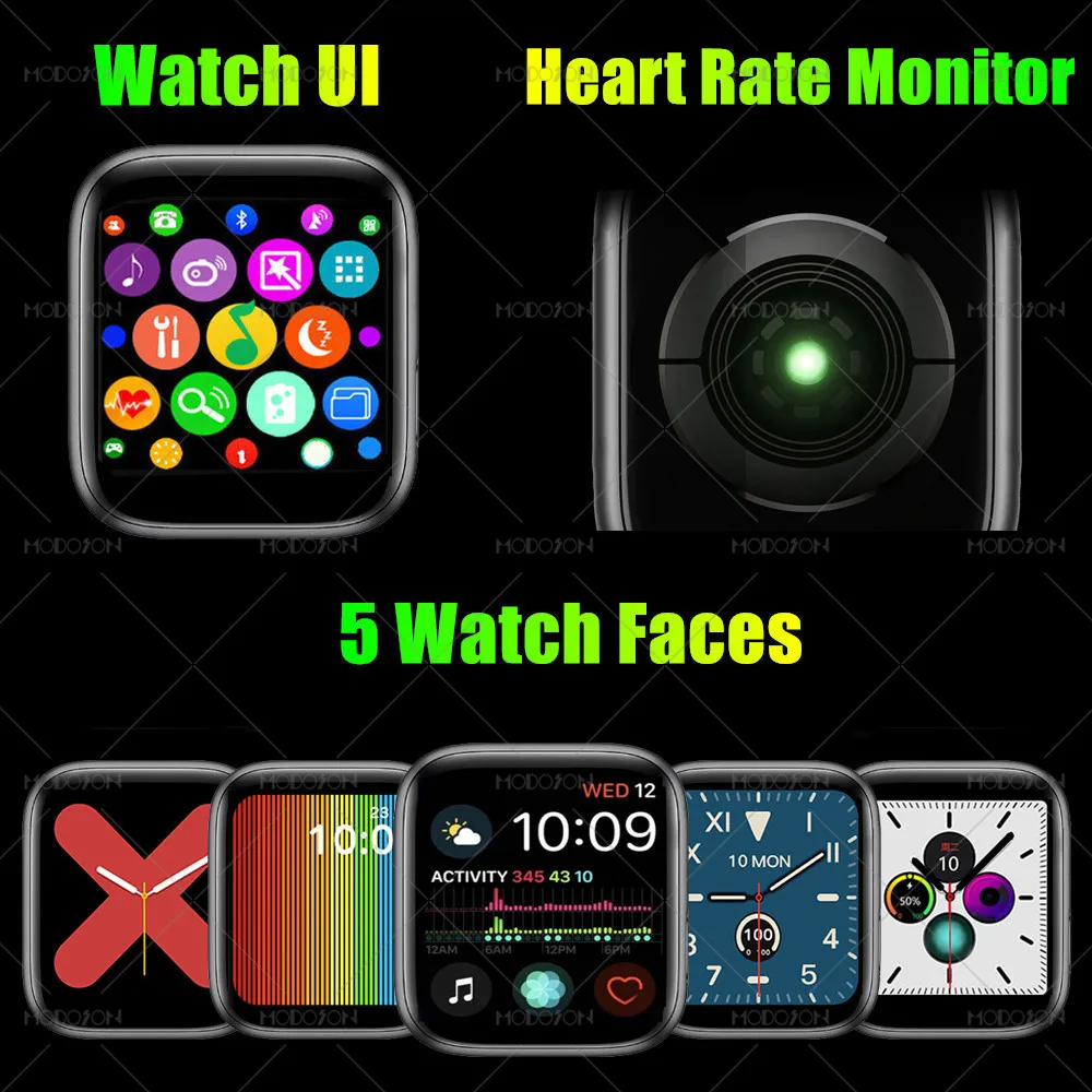 MODOSON умные часы iwo 13 Lite Series 5 всегда яркий экран ЭКГ фитнес-трекер для измерения сердечного ритма умные часы для Apple iphone Android
