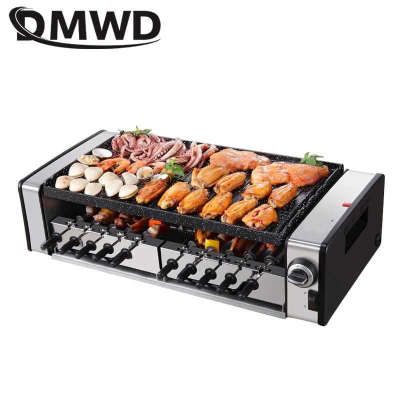 Household electric oven smoke-free non stick electric baking pan grill skewers household machine barbecue grill
