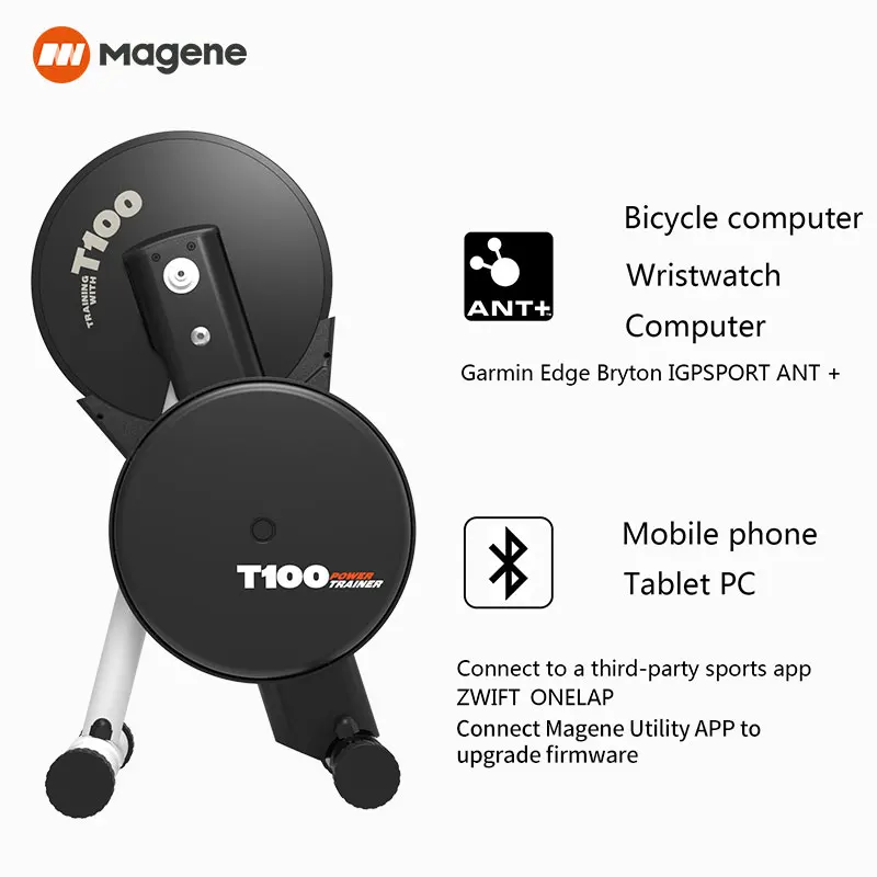 Magene T100 Bike Trainer Direct-Drive Foldable Indoor Bicycle Trainer Platform Power Passes Power Info Cycling App ANT Bluetooth