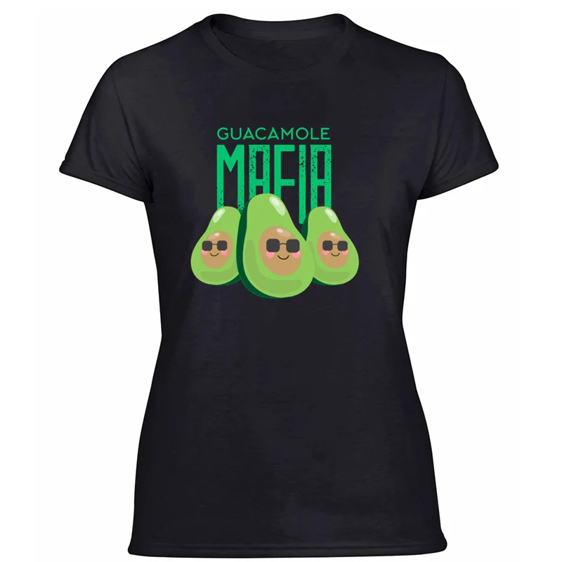 Women-Black Модная супер забавная футболка guacamole mafia avocados, Подарочная футболка, фото, одежда, мужская футболка с круглым вырезом, размер S-5xl - Цвет: Women-Black