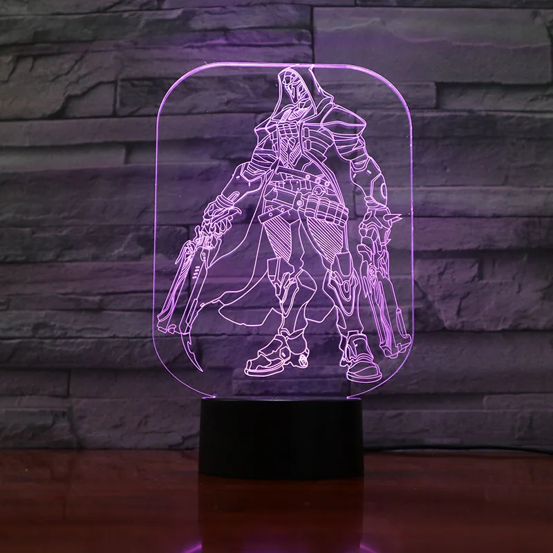 Game Overwatch D.Va Hana Song Kids Night Light LED Touch Sensor Bedroom Decor Light Holiday Present OW 3d Night Lamp Dva Bedside - Испускаемый цвет: Reaper 2