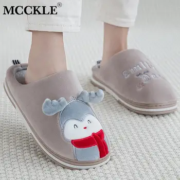 

Women Home Flat Slippers Indoor Shoes Female Slip On Cute Cartoon Deer Furry Warm Laides Christmas Soft Woman Shoes Footwear