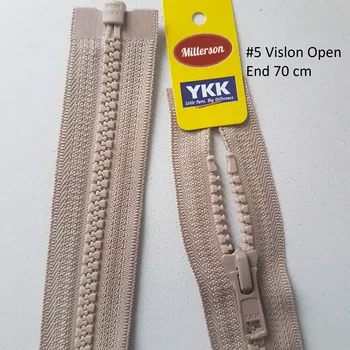 

YKK Zipper type 5 Plastic Vislon open end 70 cm 10 pcs in a pack