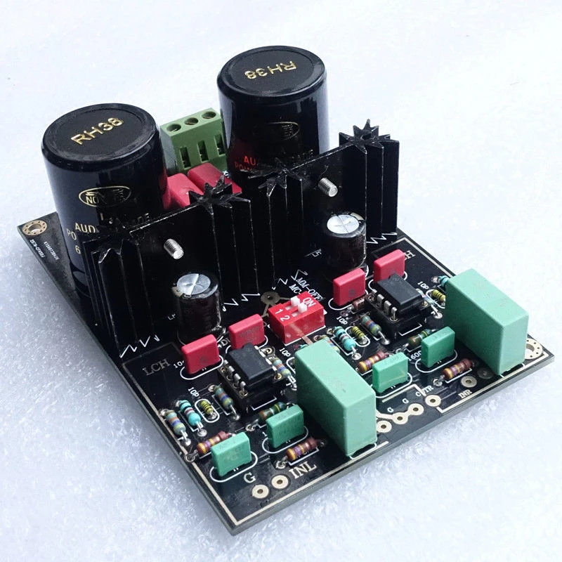1Pcs Audio Dual Circuit MM MC Phono Stage HIFI Amp Finished Amplifier Board Ne5532 