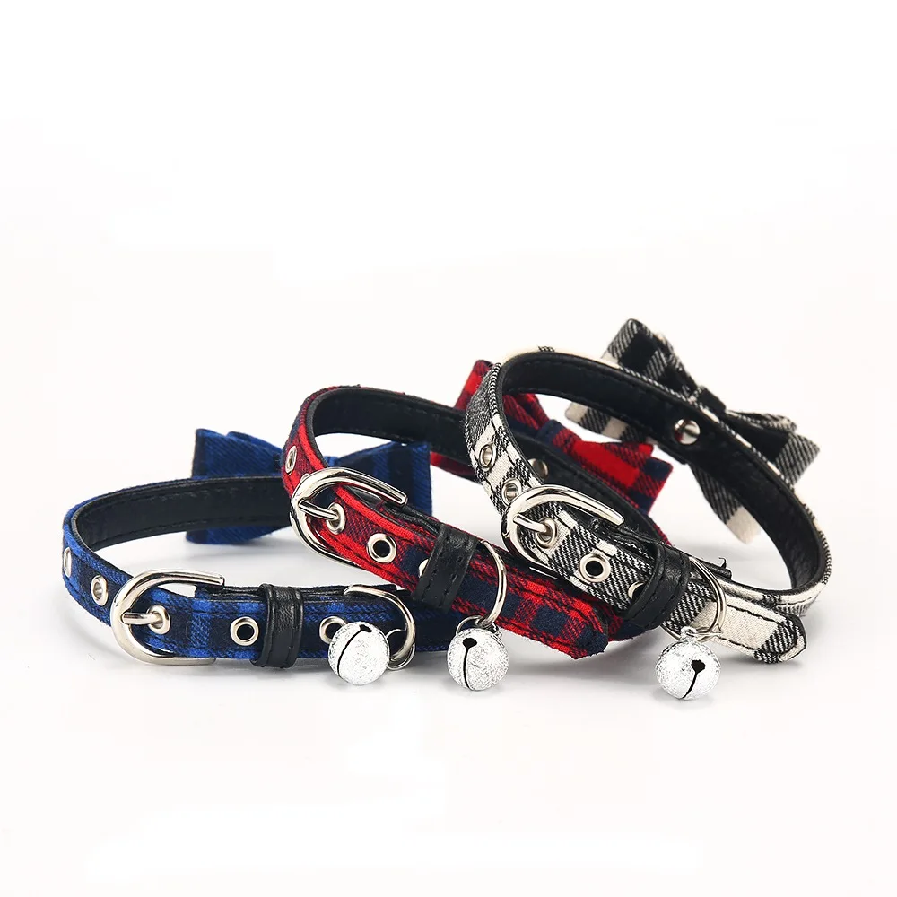 Cat Collar With Bell Dog Collar For Cats Solid Braid Kittens Pet Cat Collars Shiny Adjustable Collars For Cats Pet Lead Supplies (14)