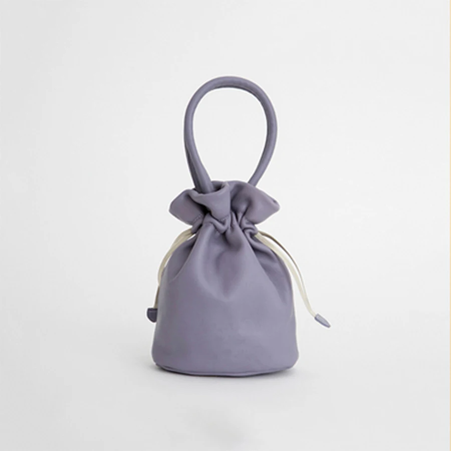 

Casual Pu Women's Handbags Fashion Drawstring Solid Color Shoulder Crossbody Bags for women Simple Pu Top-handle Ladies Hand Bag