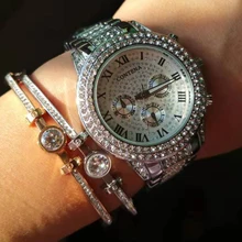 Роскошные женские часы от известного бренда, женские часы с кристаллами и бриллиантами, женские часы Montre Femme Relogio Feminino, серебряные