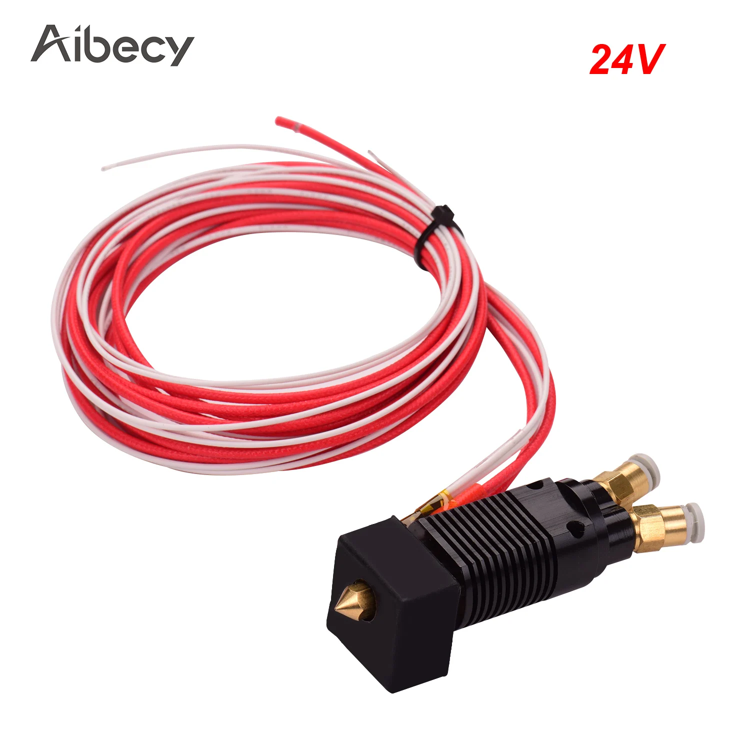 Aibecy 2 в 1 из двухцветный металлический Hotend экструдер комплект с кабелем 0,4 мм Латунное сопло печать тепла 12 В/24 В для деталей 3d принтера