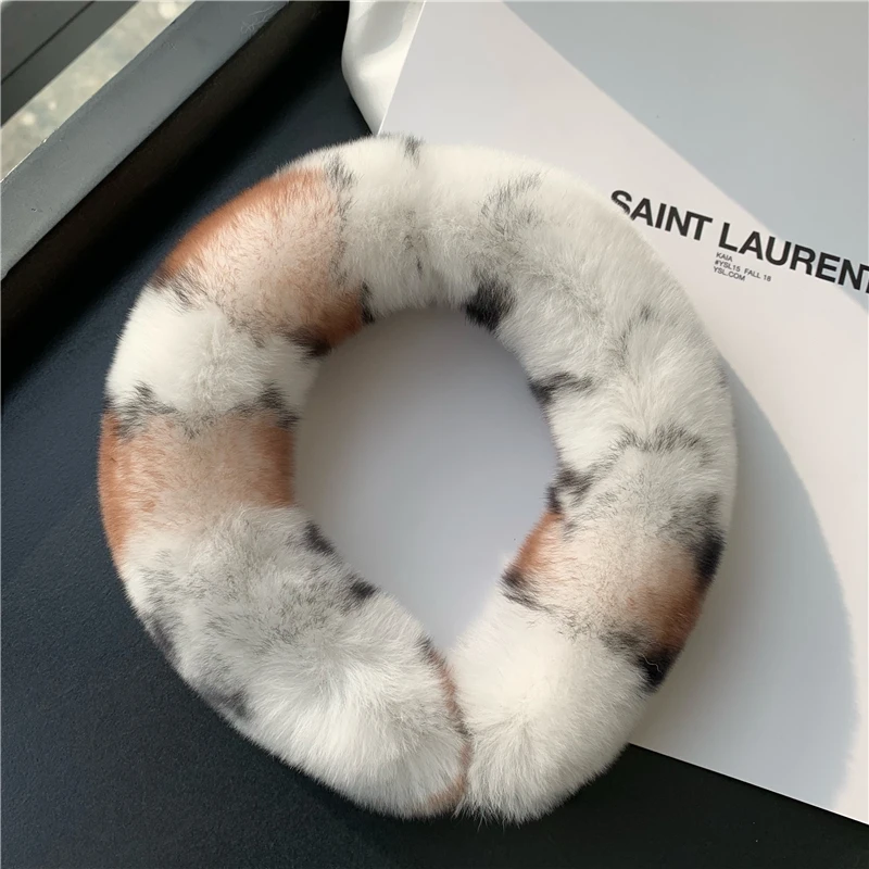 Natural Rabbit Fur Headband Fashion Soft Warm Women Cute Colorful