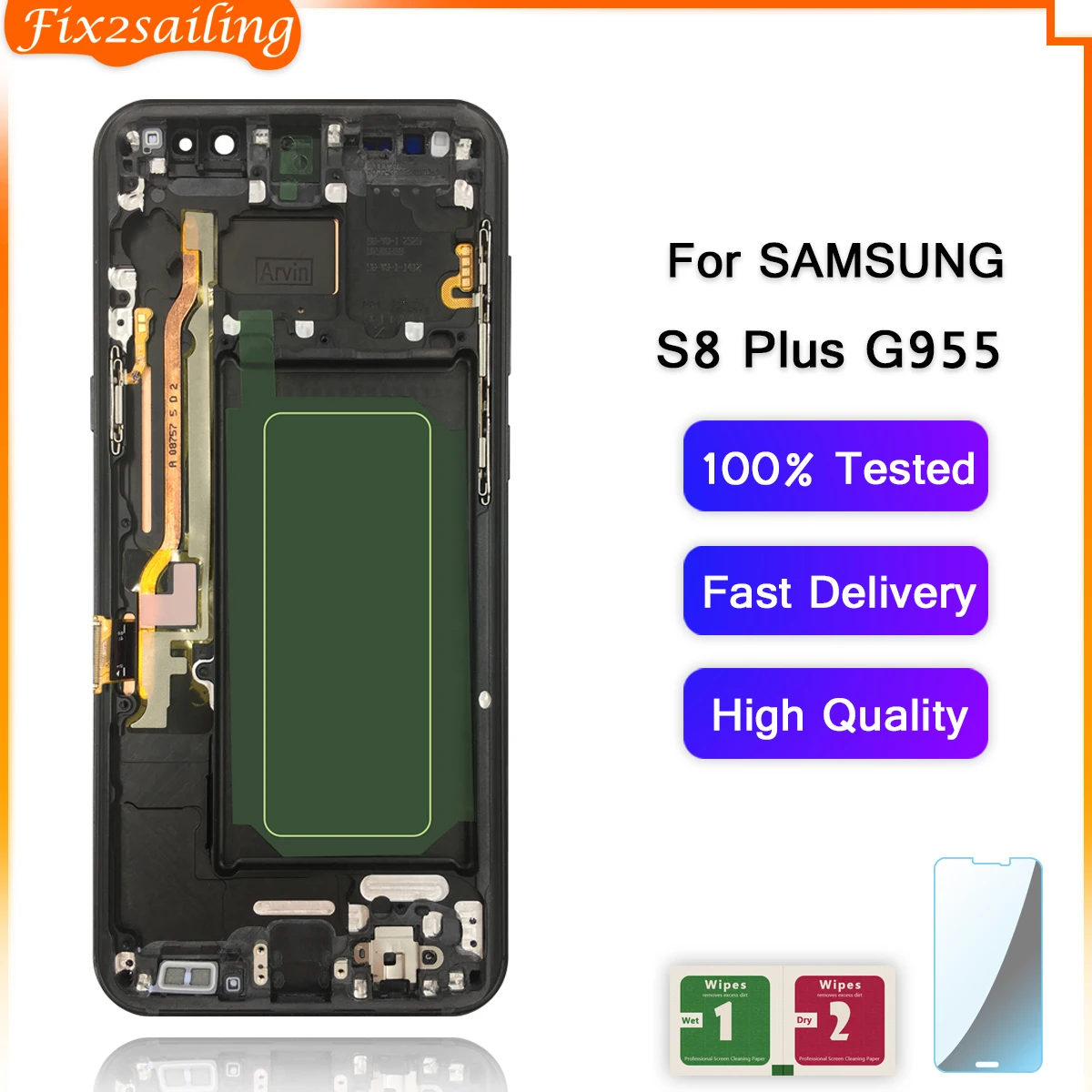 ЖК-дисплей AMOLED для Samsung Galaxy S8 Plus G955 G955F сенсорный экран с дигитайзером в сборе plus