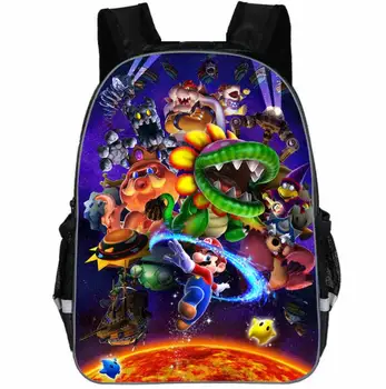 

16-inch Mochila School Kids Backpack Super Mario Bag 3d Printing Children School Bags Boys Teenagers Backpack Support Customze
