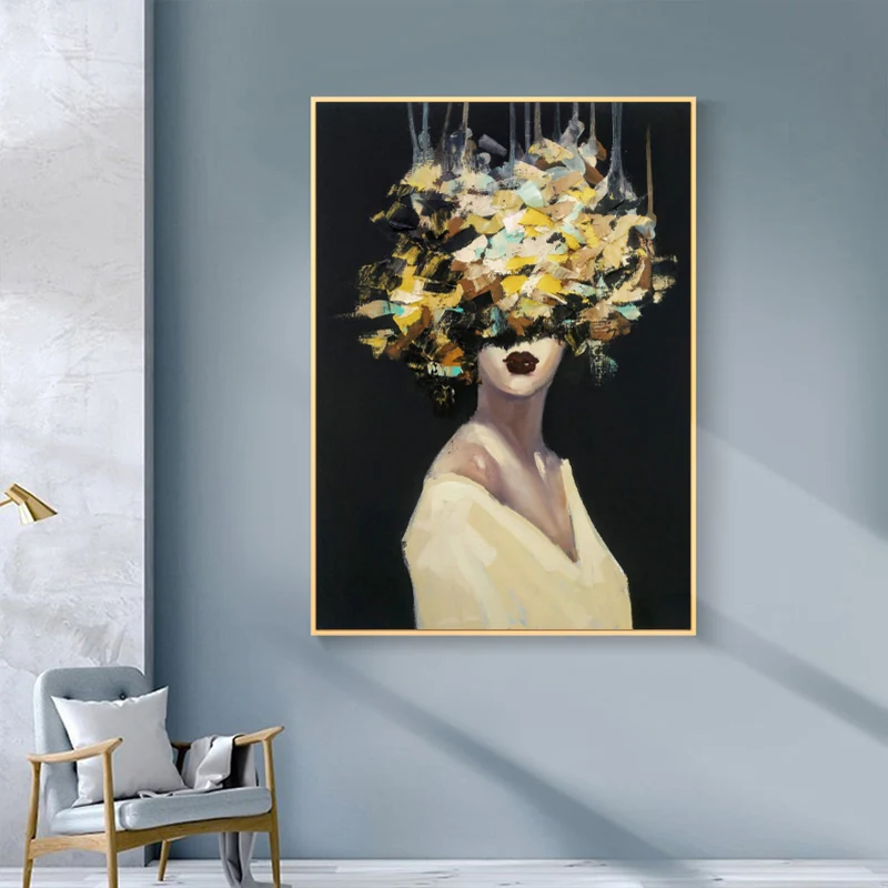 

Poster Abstract Sexy Nude Women Portrait Prints Oil Painting Printed on Canvas Wall Pictures for Living Room Cuadros Home Decor