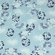 Наполовину ярдовая однотонная хлопковая ткань с мягким ветерком, популярный серебряный цветочный принт, ручная работа, сделай сам, одежда, платье, ткань, хлопок, CR-213