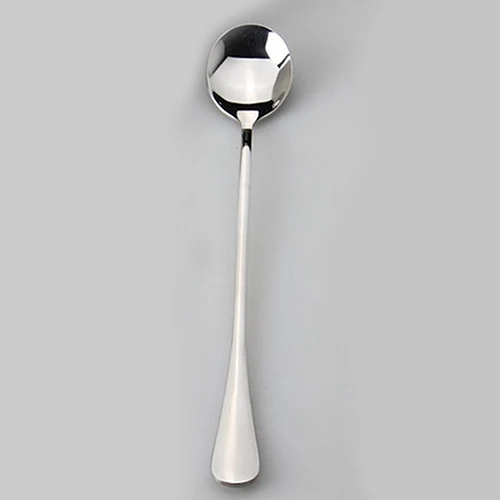Home Kitchen Tool 4 Pcs Long Round Stainless Steel Coffee Honey Ice Cream Spoons Long Handle Tea Spoons Dessert Snack Spoon