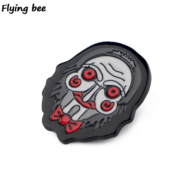 20 шт./партия Flyingbee Billy The Puppet Horror Pin металлическая брошь и булавка для женщин и мужчин эмалированные Значки для одежды X0509