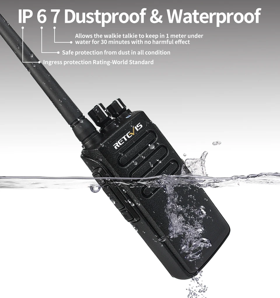 2pcs 10W Digital Walkie Talkie IP67 Waterproof DMR Retevis RT81 32CH 2Zone UHF 400 470MHz Encryted 3