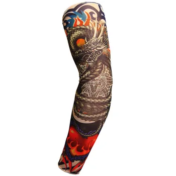 

Skin Proteive Stretchy Fake Temporary Tattoo Sleeves Arm Stockings Cycling Arm Sleeves Unisex Halloween Costume Arm Sleeves