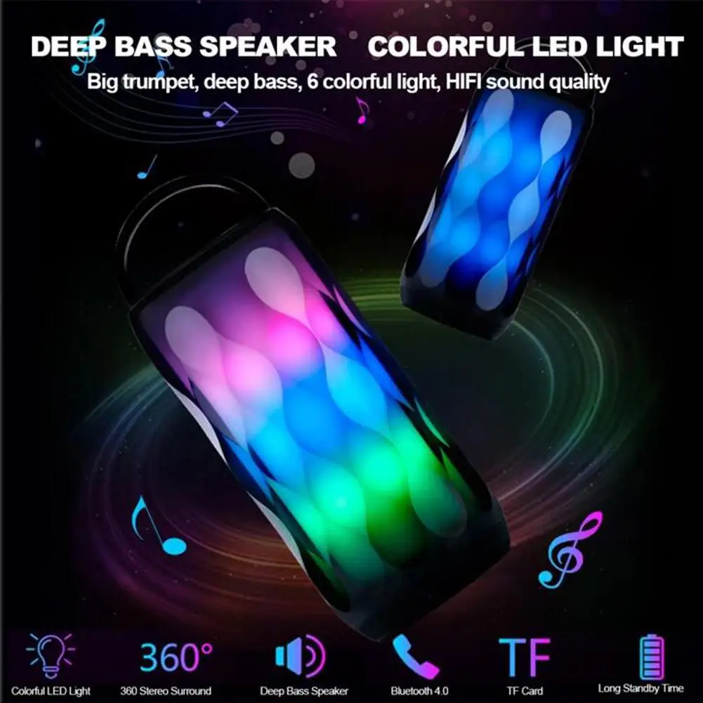 

New LED Night Lamp Wireless Bluetooth Speaker Stereo Sound 5W Colorful Music Player Lamp With USB TF FM for Home Party