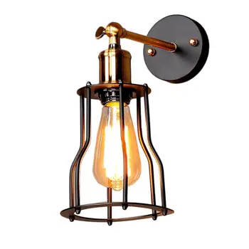 

Iron Wire Cage Wall Lamp Vintage Industrial Style Wall Sconce Indoor Wall Light For Living Room Corridor Stairs (E26 110V)