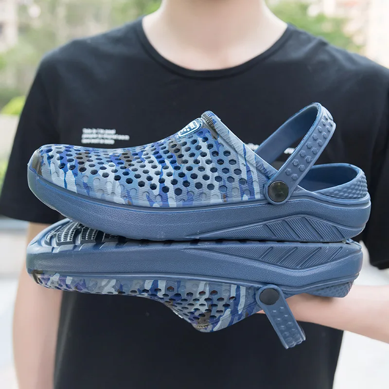 Г. Летняя новая стильная мужская пористая обувь камуфляжные открытые сандалии большого размера с закрытым носком сандалии с птичьим гнездом 39-45