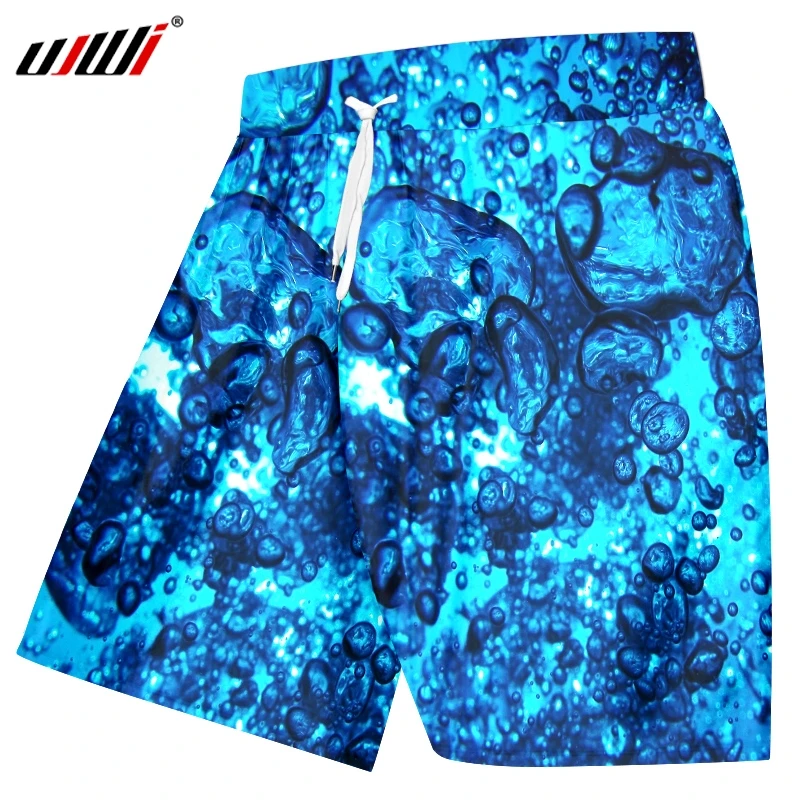UJWI летние новые пляжные шорты тренд 3D напечатанные капли воды океан наборы Красочные размера плюс 6XL костюм мужские весенние шорты