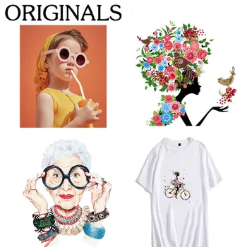 

Fashion Girl Iron on Transfers for Clothing Diy Patch Cute Applique Clothes Stranger Things Printed Handmade Eco-Friendly F