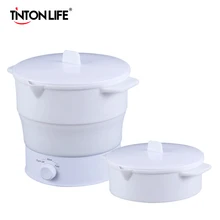 1Л складной электрический чайник с подогревом контейнер для еды с подогревом Ланч-бокс многофункциональная Плита Портативный горячий горшок для приготовления чая