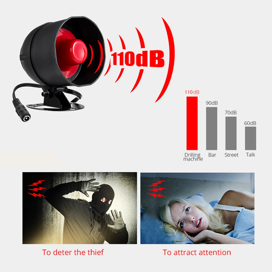 Wireless Security Alarm System KERUI Local Speaker Horn Infrared Motion Detector Siren Kit