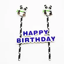 Панда тема торт флаг украшение для торта ко дню рождения Тема дня рождения вечерние мультфильм панда