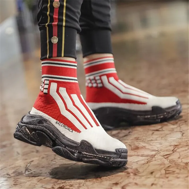 

Mhysa 2019 Comfortable breathable Women Leisure Socks Shoes Female Sneakers Casual Elasticity Wedge Platform Women Sneakers