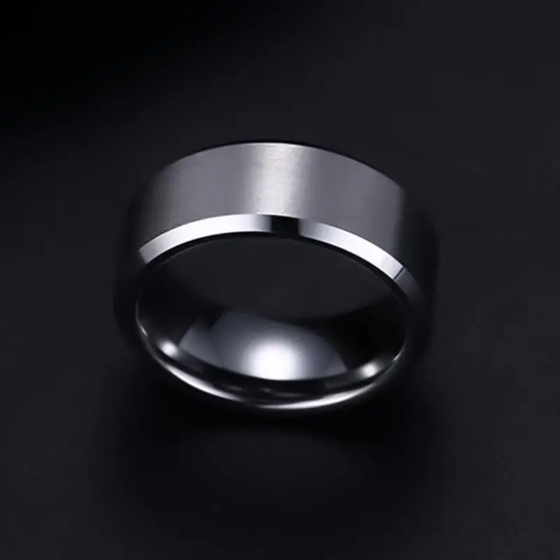 Fashion Charm Jewelry Ring for Men Women Stainless Steel Black Rings Wedding Engagement Band Quality Matte Male Jewelry images - 6