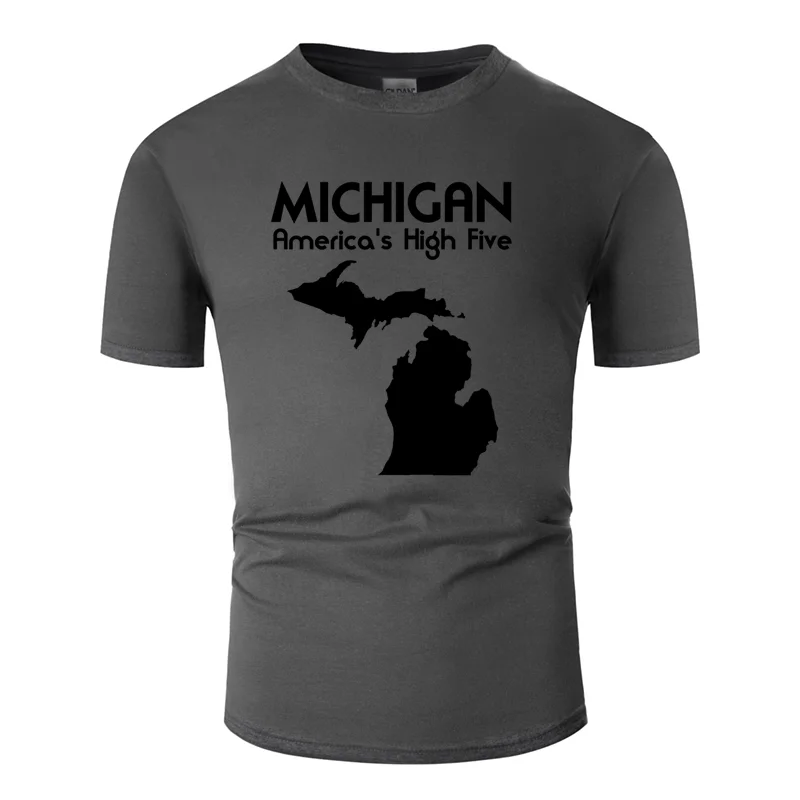 Креативная футболка michigan america's high five для мужчин Kawaii одежда мужская футболка круглый воротник короткий рукав