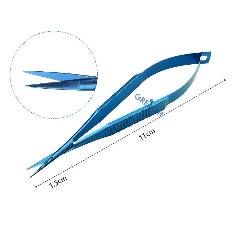 Castroviejo Corneal scissors Capsule membrane scissors Titanium/stainles steel Micro ophthalmic instruments