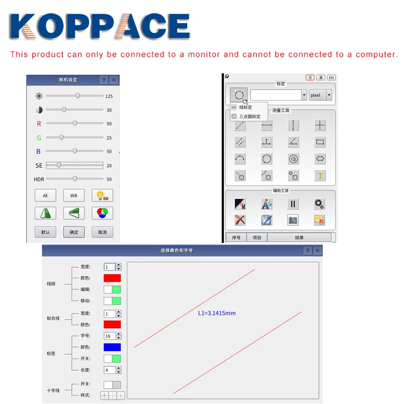 KOPPACE 2 миллиона пикселей 24X 215X электронный измерительный микроскоп HD 1080P 60FPS HDMI