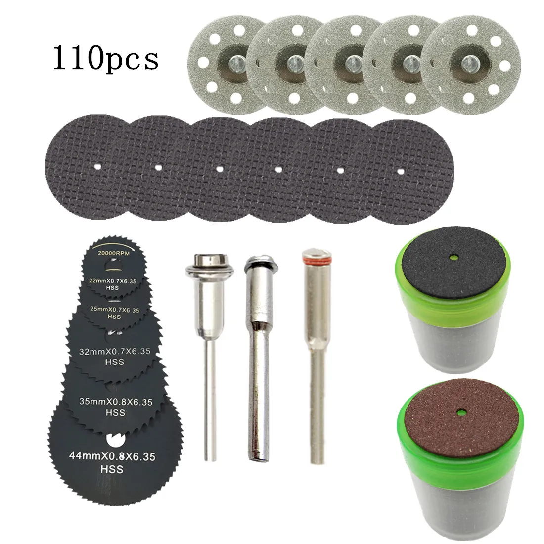 

110pcs Mini HSS Circular Saw Blade For Dremel Mandrel Resin Cutting Discs Woodworking Tool Diamond Metal Saw Blades Cutting Tool