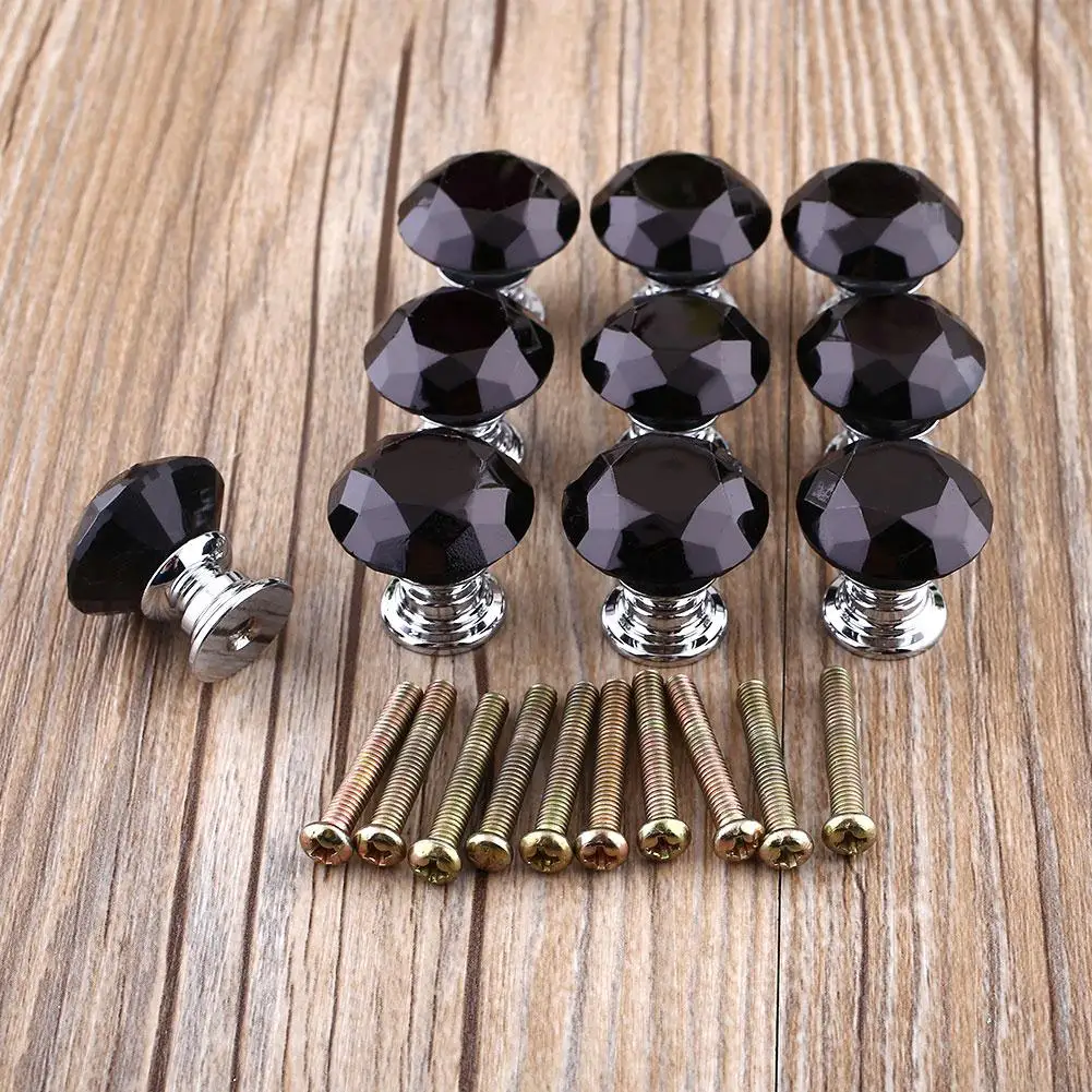 10 шт Алмазная форма хрустальный стеклянный ящик для шкафа дверная ручка