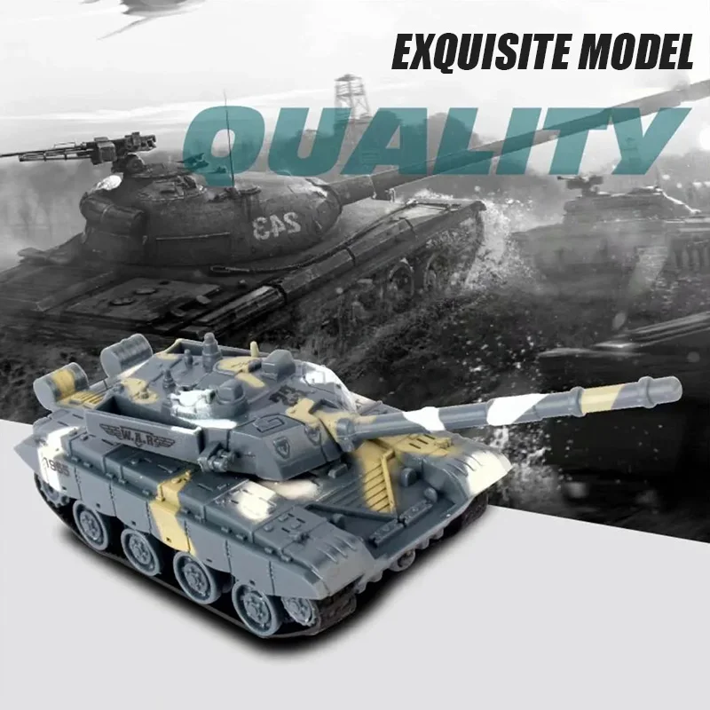 led light 4-CH 1:64 mini remote control tank RC car simulation combat tank model educational toy children gift 2