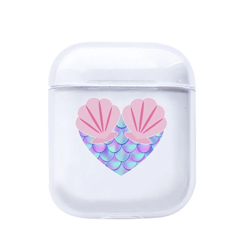 I201762 Bluetooth беспроводной чехол для наушников Airpods 1/2 чехол Роскошный мягкий силиконовый чехол с русалкой для защиты от подзарядки - Цвет: I201762