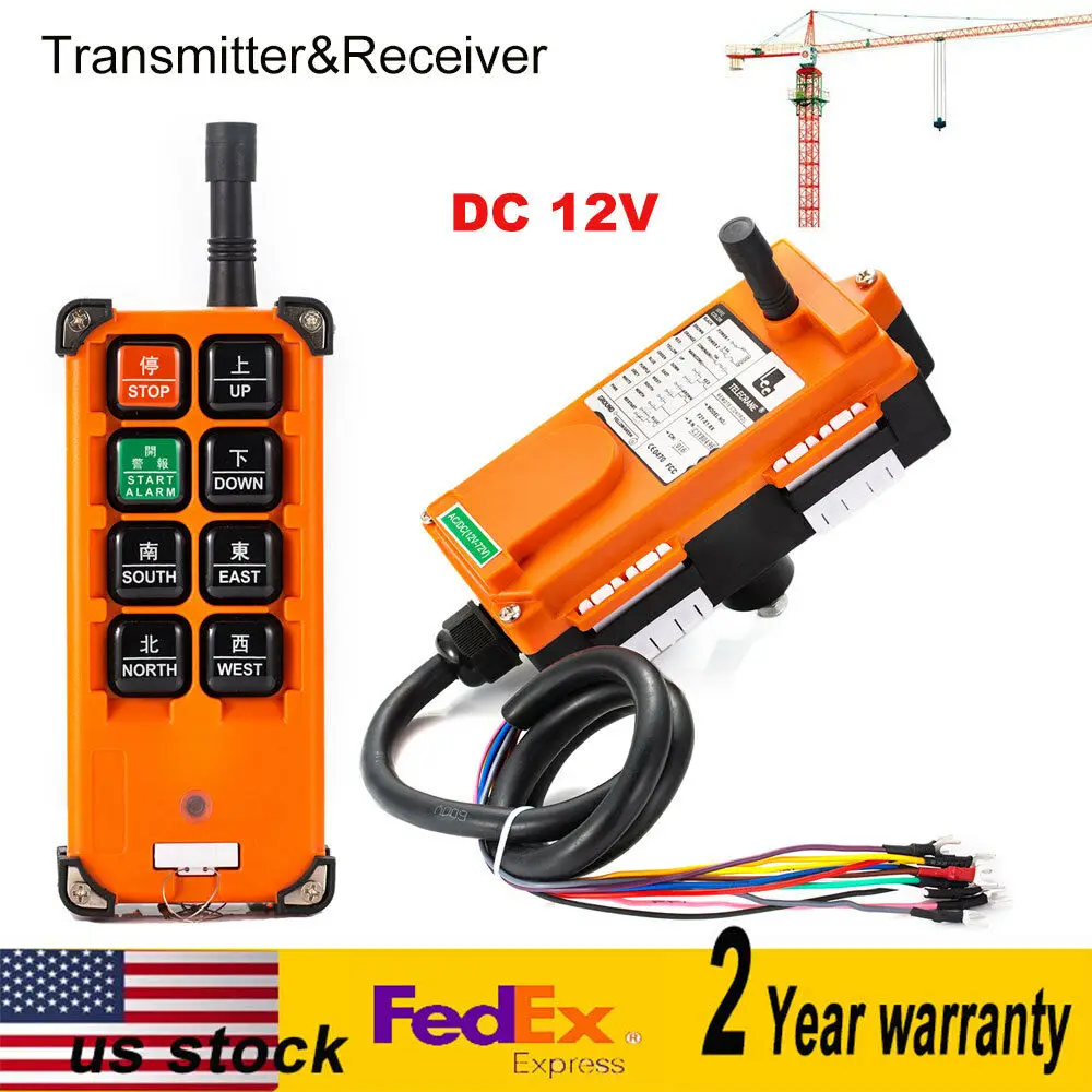 

12 Transmitter Receiver Hoist Wireless Hoist Industrial Remote Direction Crane Radio Remote System Switch Control