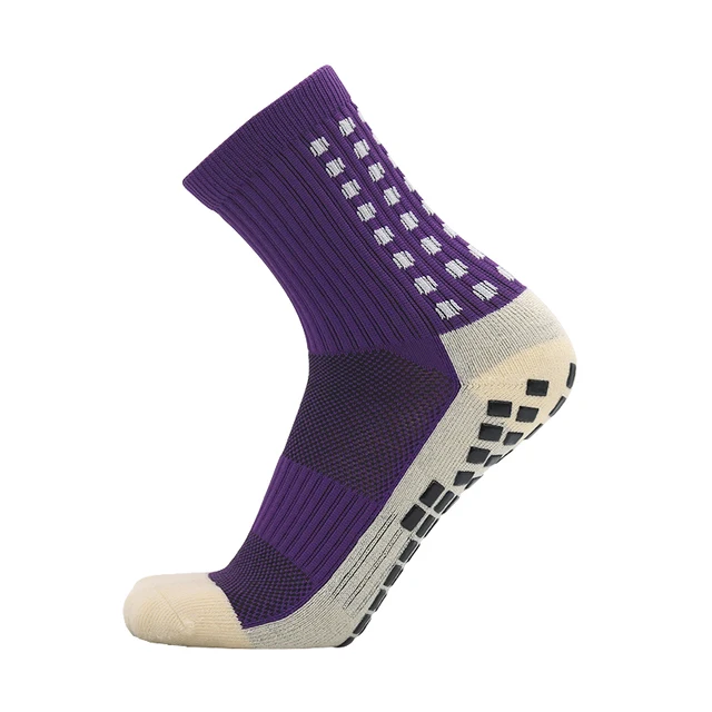 New Sports Anti Slip Soccer Socks Cotton Football Men Socks Calcetines (The Same Type As The Trusox) violet