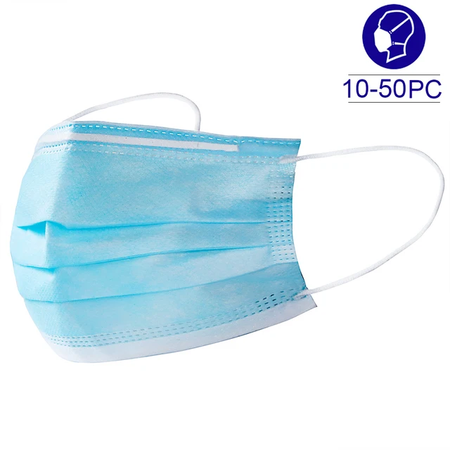 US $8.99  3 Layer Disposable Mask Non-woven Dust Masks Anti Dust Breathable Protective Mouth Face Mask PM2.5 