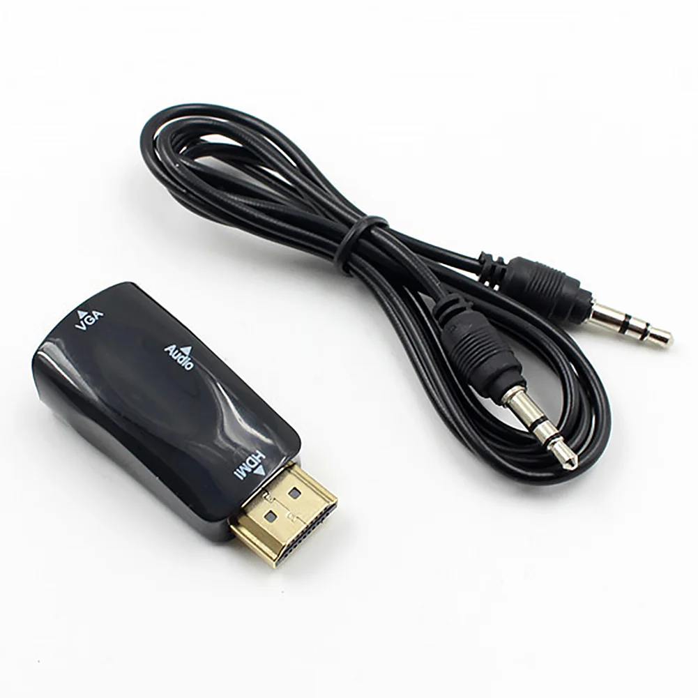 2019 Новый 1080P HDMI Мужской к VGA Женский адаптер видео конвертер с аудио выходом N3 Прямая поставка