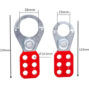 

Red Industrial Buckle lock Six-hole Security hasp Steel Hook 1"1.5 inch padlock Fireproof scissor action hardware master locks