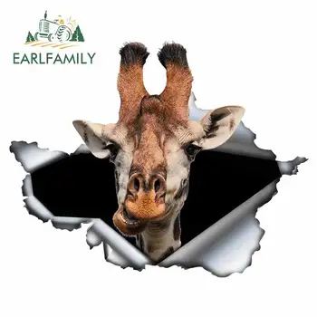 

EARLFAMILY 13cm x 10.3cm For Torn Metal Giraffe Graffiti Car Sticker Car Accessories Decal Vinyl Material Waterproof Decoration