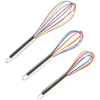 

1pcs Egg Beater Silicone Colours Drink Whisk Mixer Hand Cooking Foamer Wisk Cook Blender for Kitchen Tools Supply